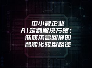 中小微企业AI定制解决方案：低成本高回报的智能化...