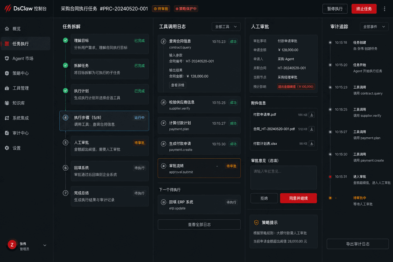 DSClaw 企业执行驾驶舱